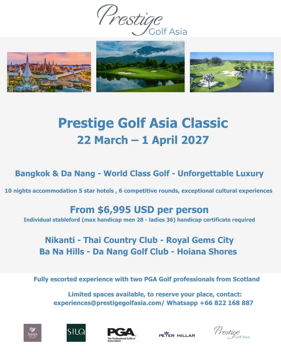Prestige Golf Asia Classic — event details, dates and pricing. Open contact form to reserve your place.